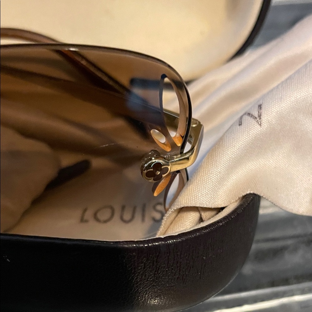 Louis Vuitton Gold and Brown Sunglasses - Picture 10 of 14